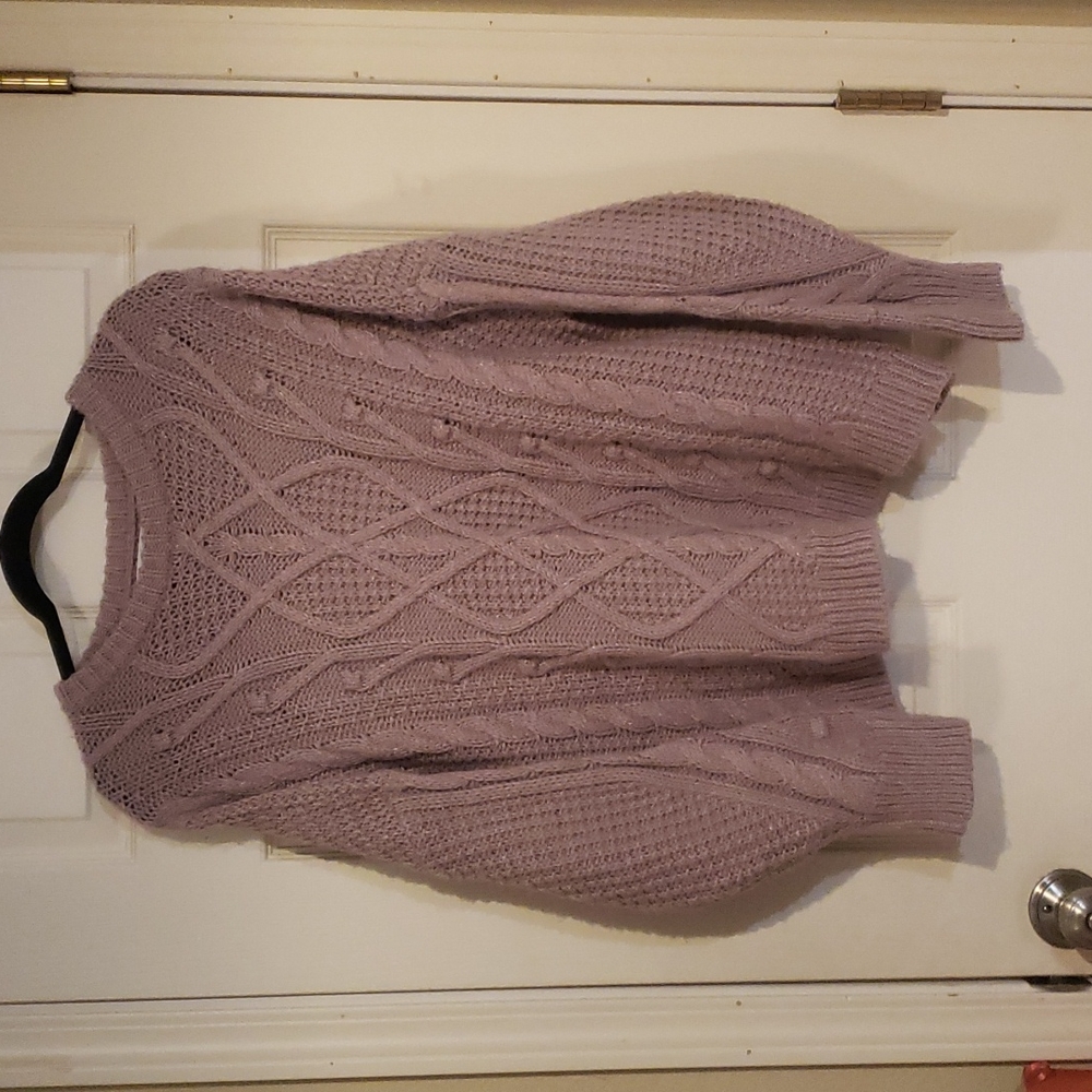Universal threads purple cable knit sweater
